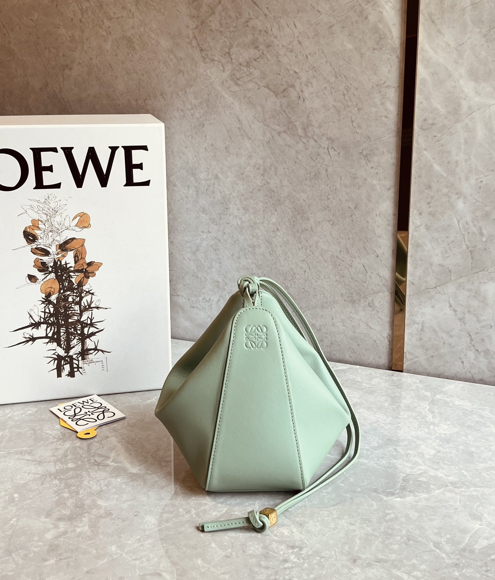 Loewe Mini Hammock Hobo Bag in Classic Calfskin Light Green